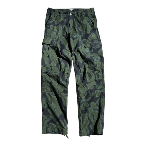Carhartt WIP Work In Progress Camo Ripstop Cargo Pants Green Black - Picture 2 of 8